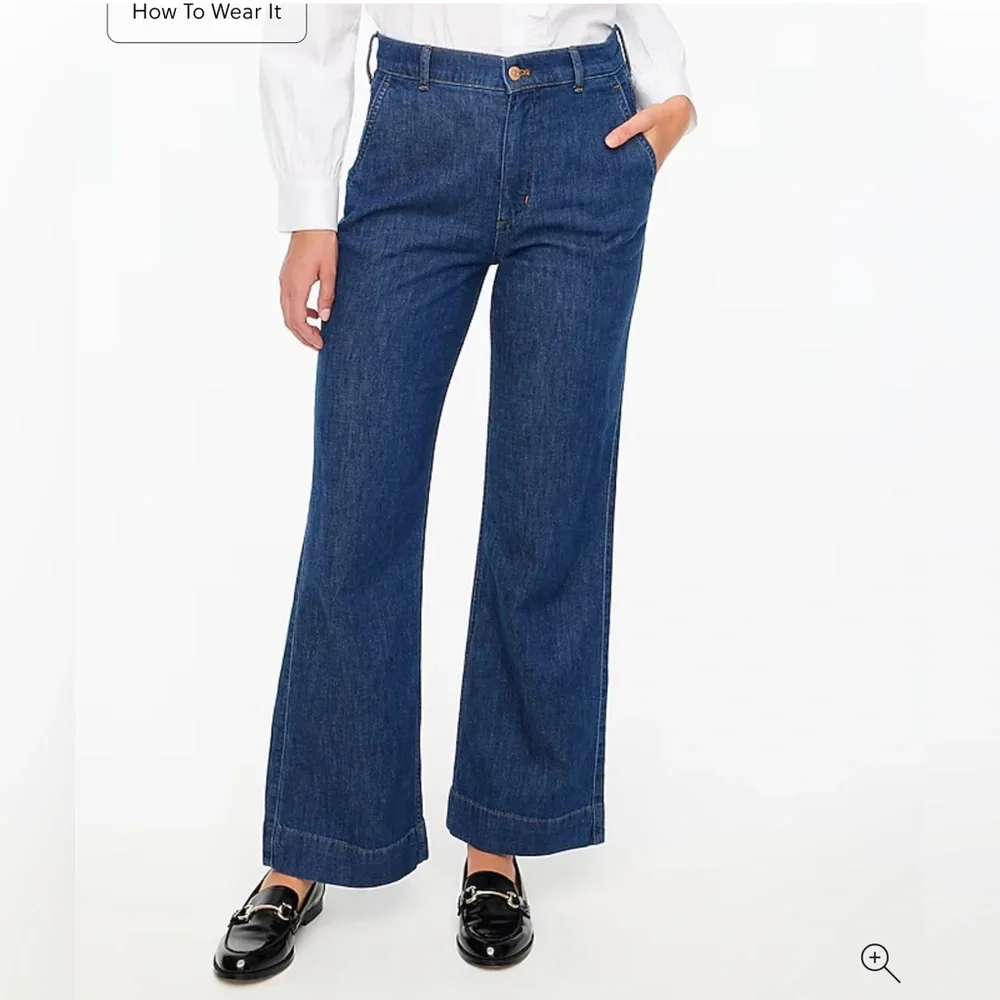 J.Crew Wide Leg Denim Trousers Jean Pant Size 27
